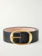 TOM FORD - 4cm Logo-Engraved Full-Grain Leather Belt - Black