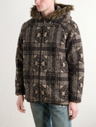 RRL - Hooded Plush-Trimmed Fleece Jacket - Brown