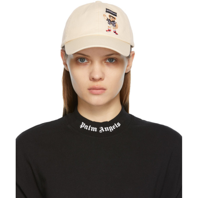 Palm Angels Beige Pirate Bear Cap Palm Angels