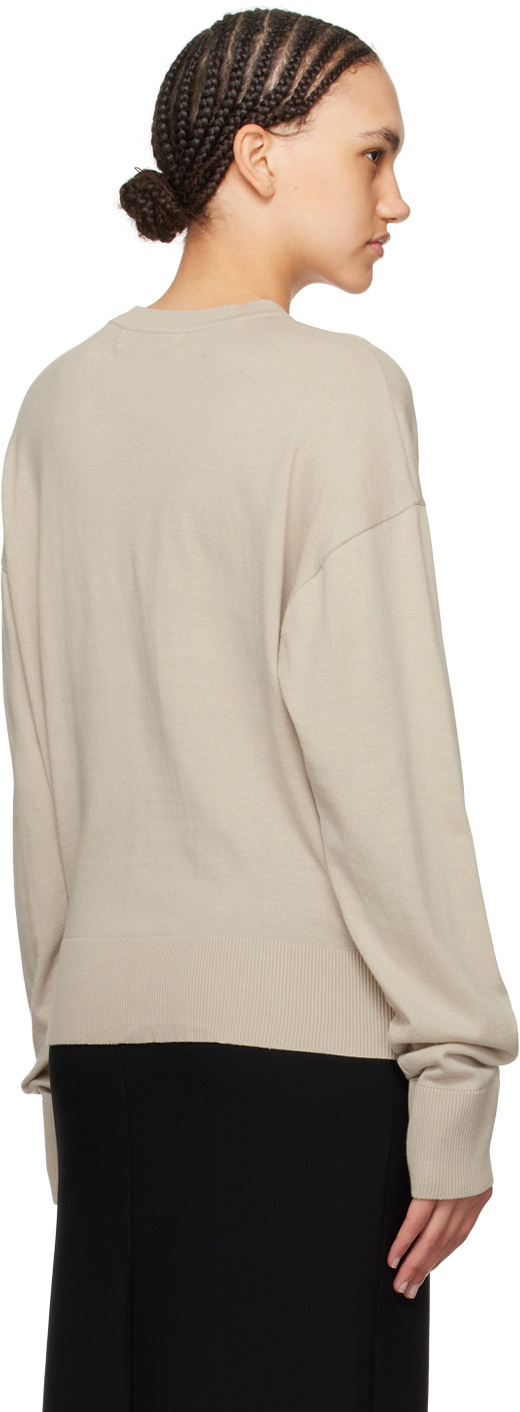 Birrot Beige Round Neck Sweater