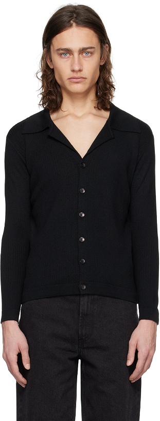 Photo: Second/Layer Black Dropped Shoulder Cardigan
