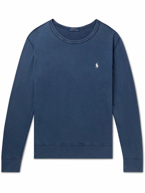 Photo: Polo Ralph Lauren - Logo-Embroidered Cotton-Jersey Sweatshirt - Blue
