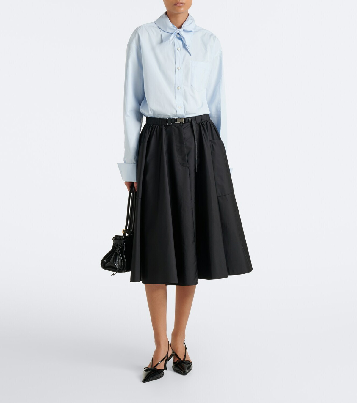 Prada Bow-detail leather slingback pumps