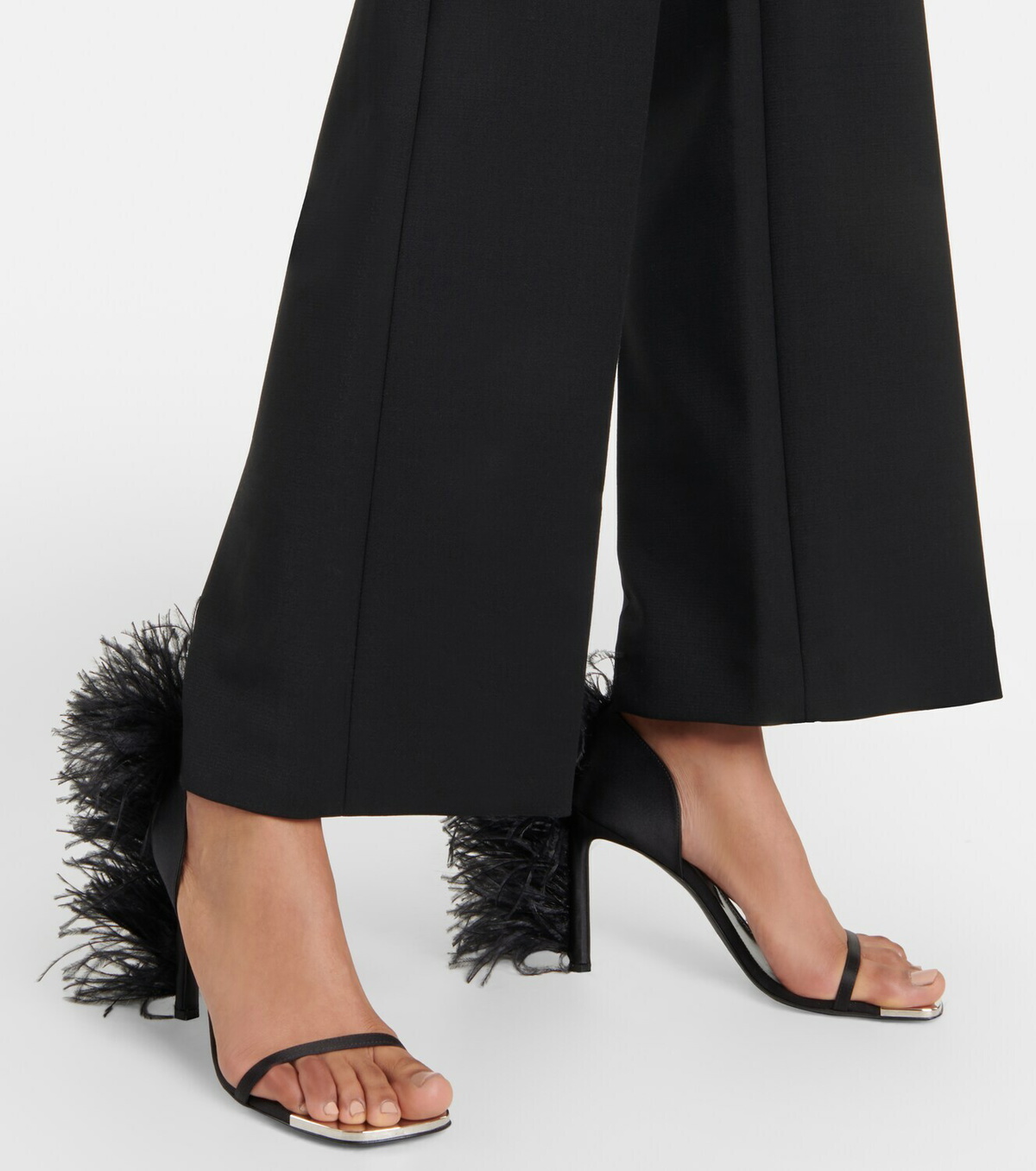 Area x Sergio Rossi Amazona feather-trimmed sandals