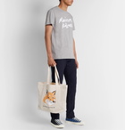 Maison Kitsuné - Logo-Print Cotton-Canvas Tote Bag - Neutrals