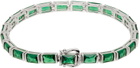 Hatton Labs Silver & Green Baguette Tennis Bracelet