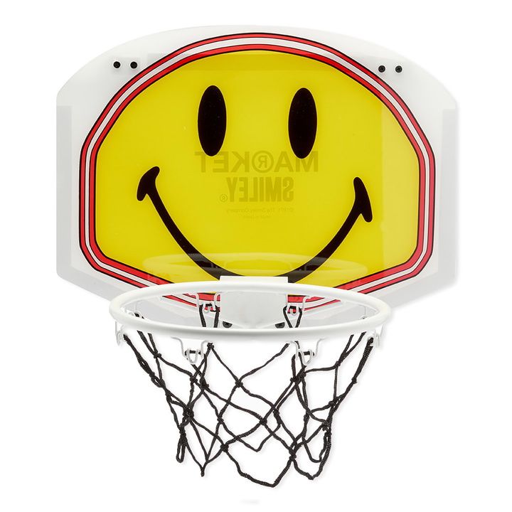 Photo: MARKET Men's Smiley Mini Basketball Hoop in Yellow