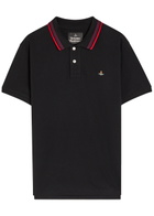 Vivienne Westwood Logo-embroidered Piqué Cotton Polo Shirt Black