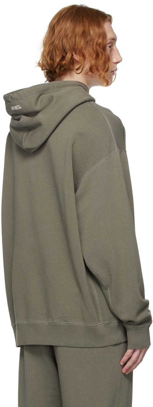 Marcelo Burlon County of Milan Khaki Tempera Cross Hoodie