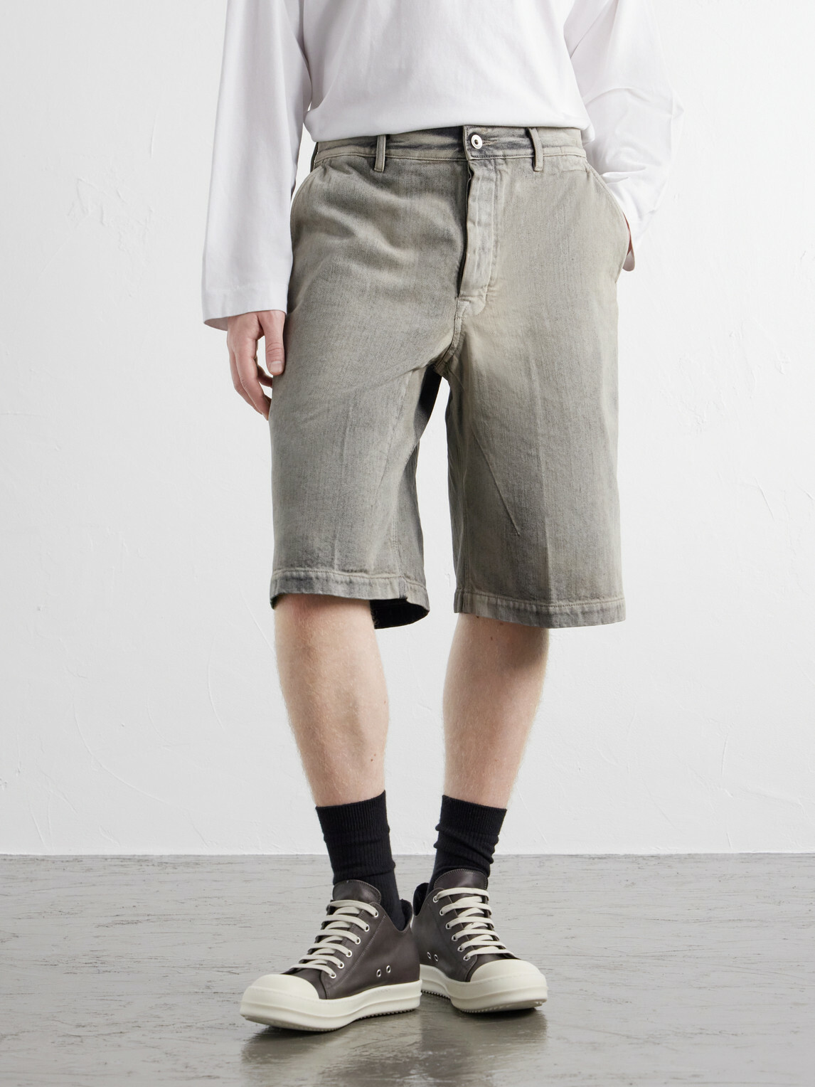 DRKSHDW by Rick Owens - Work Straight-Leg Denim Shorts - Gray