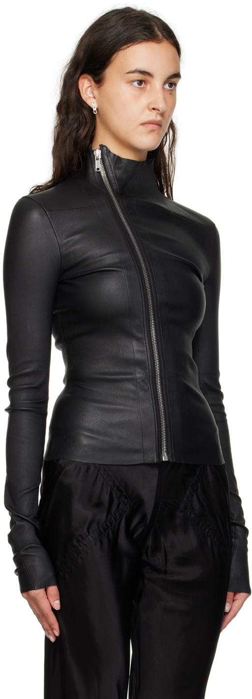 Rick Owens Black Gary Leather Jacket Rick Owens Rick Owens Black Gary Leather Jacket Rick Owens