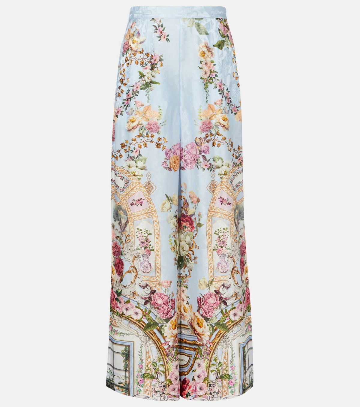 Camilla Tiled In Time floral wide-leg pants
