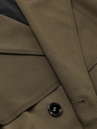 AMI PARIS - Double-Breasted Belted Virgin Wool-Gabardine Trench Coat - Green