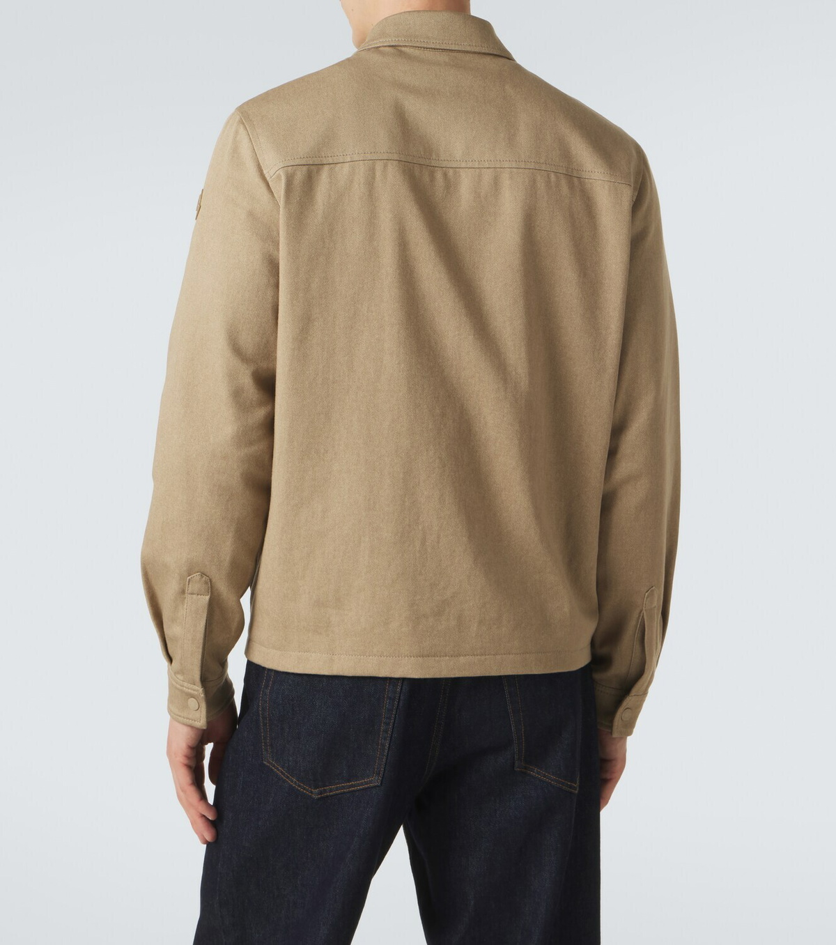 Moncler Leather-trimmed cotton jacket