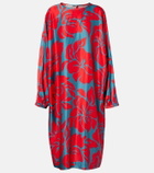 Dries Van Noten Floral satin midi dress