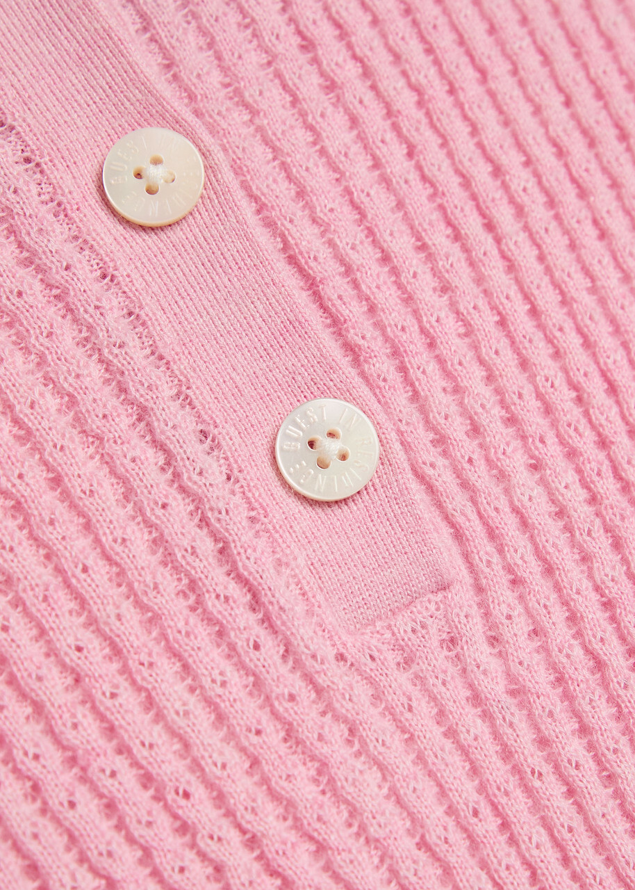 Guest In Residence Shrunken Cashmere Polo Shirt Pink
