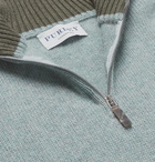 Purdey - Slim-Fit Mélange Cashmere Half-Zip Sweater - Green