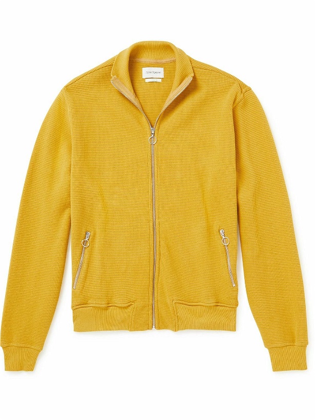 Photo: Oliver Spencer - Calstock Waffle-Knit Cotton-Jersey Track Jacket - Yellow