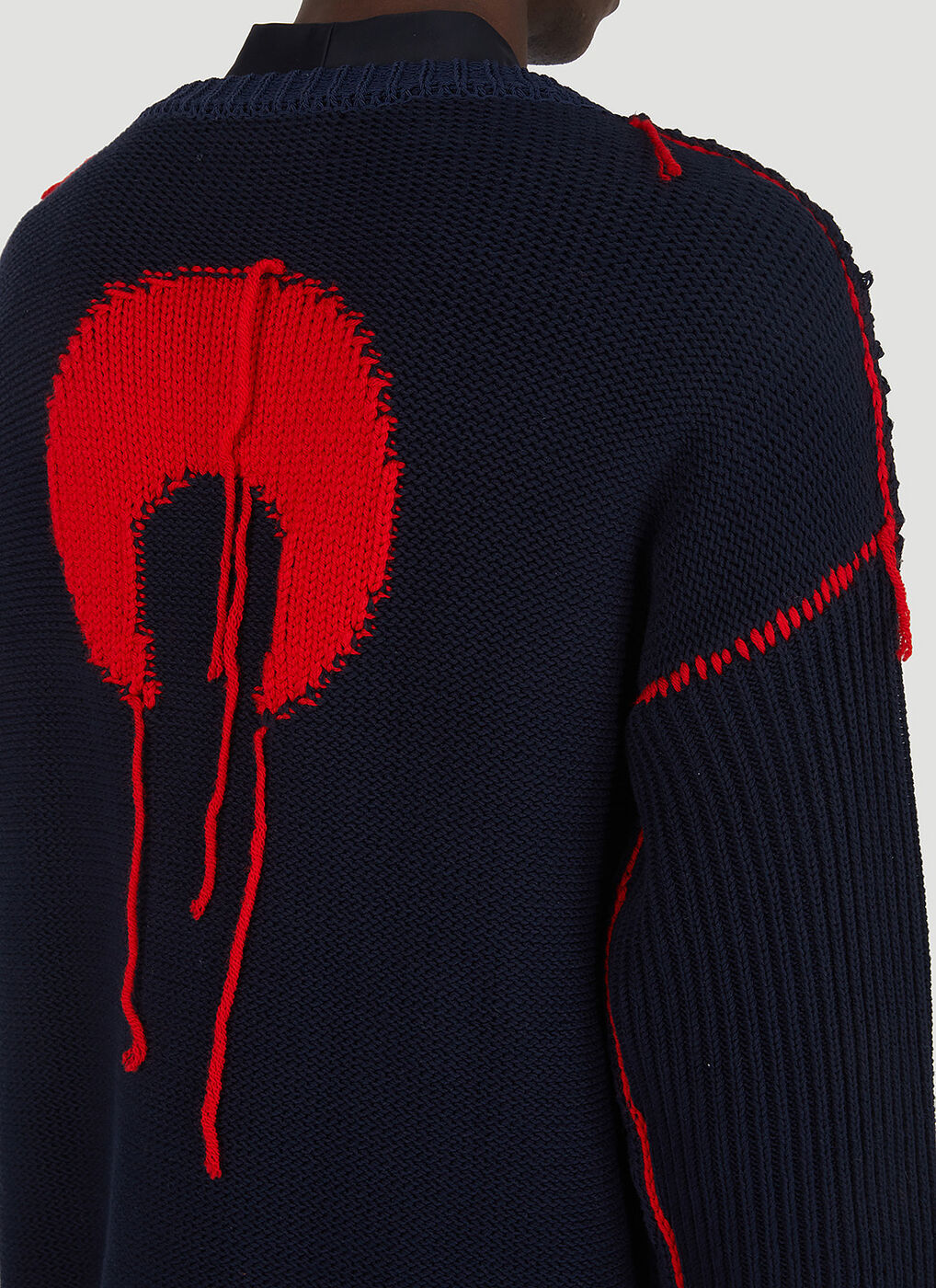 Moon Intarsia Sweater in Navy Marine Serre