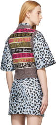 GANNI Green & Pink Wool Mix Knit Vest