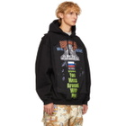 Vetements Black Oversized Russia Patchwork Hoodie