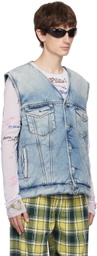 Acne Studios Blue Padded Denim Vest