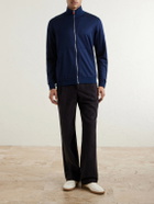 Kiton - Cotton and Silk-Blend Zip-Up Sweater - Blue