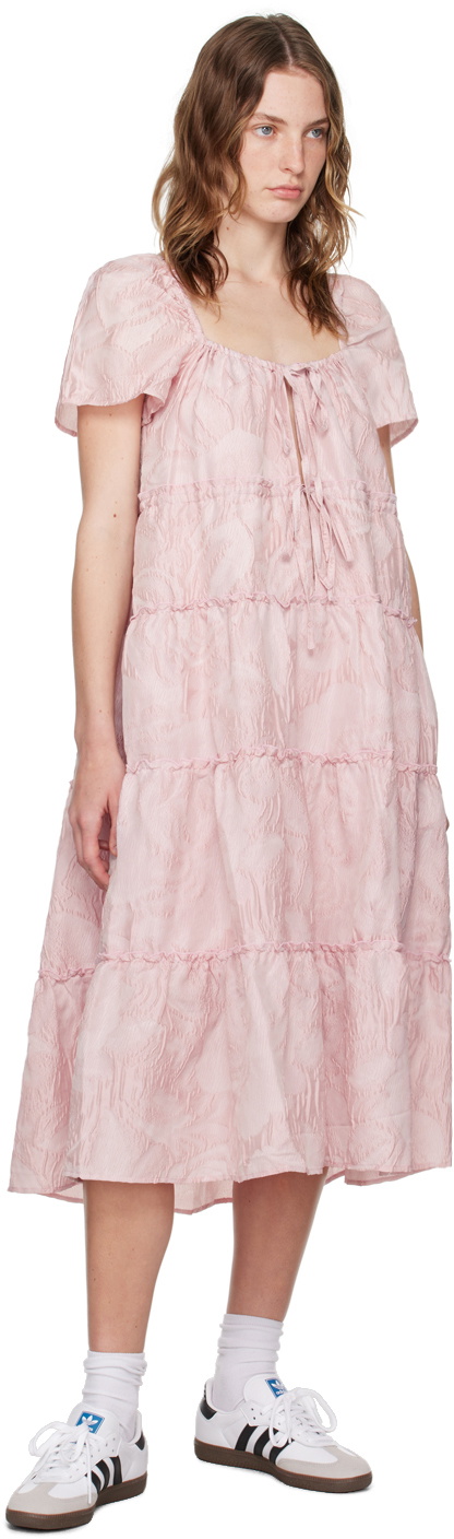 reddish purple dress Kerstin Purple Train Design Ruched Maxi Dress