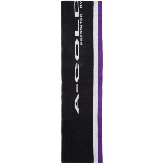 Photo: A-Cold-Wall* Purple and Black Oversized Logo Scarf