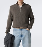 Brunello Cucinelli Ribbed-knit half-zip cotton sweater