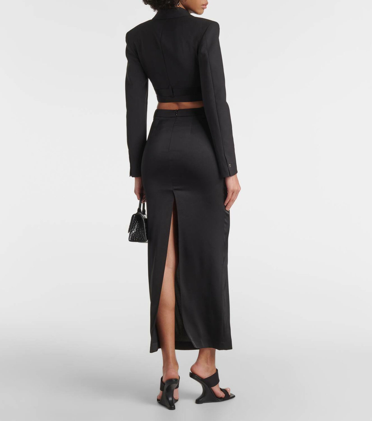 Dion Lee Pocket Column mid-rise satin maxi skirt