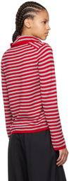 Comme des Garçons Girl Red & Gray Striped Sweater