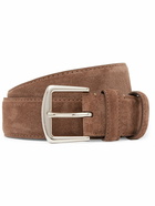 Loro Piana - 3.5cm Brown Suede Belt - Brown