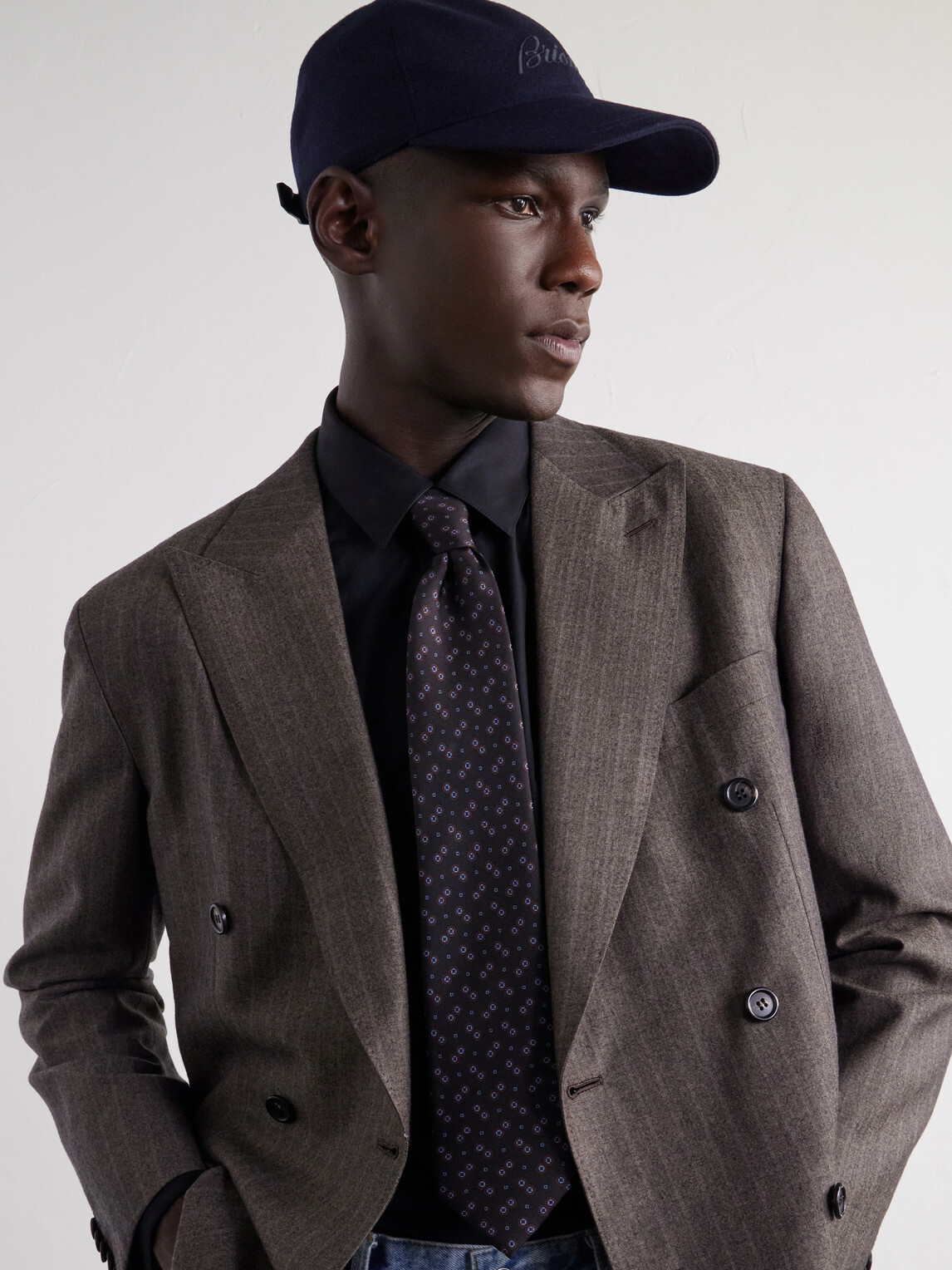 Brioni - Logo-Embroidered Cashmere-Blend Baseball Cap - Blue