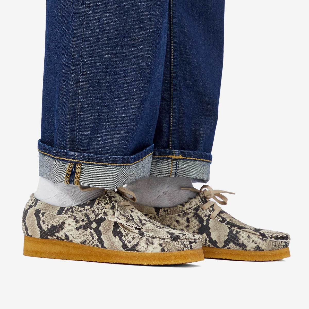 Clarks Originals Women's Wallabee in Grey Snake Leather