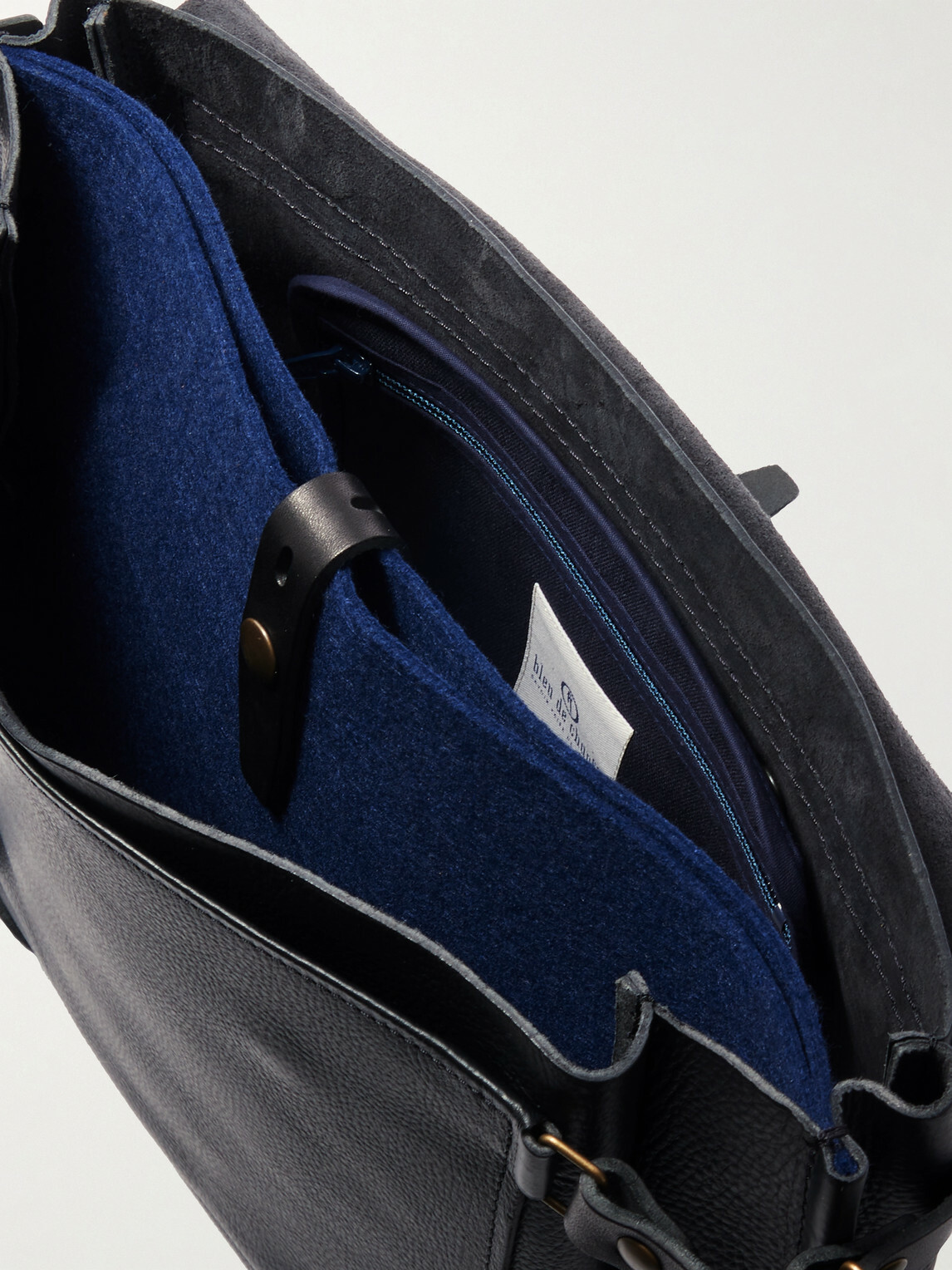 Bleu de Chauffe - Éclair Full-Grain Leather Messenger Bag - Black