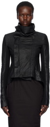 Rick Owens Black Hollywood Naska Biker Leather Jacket