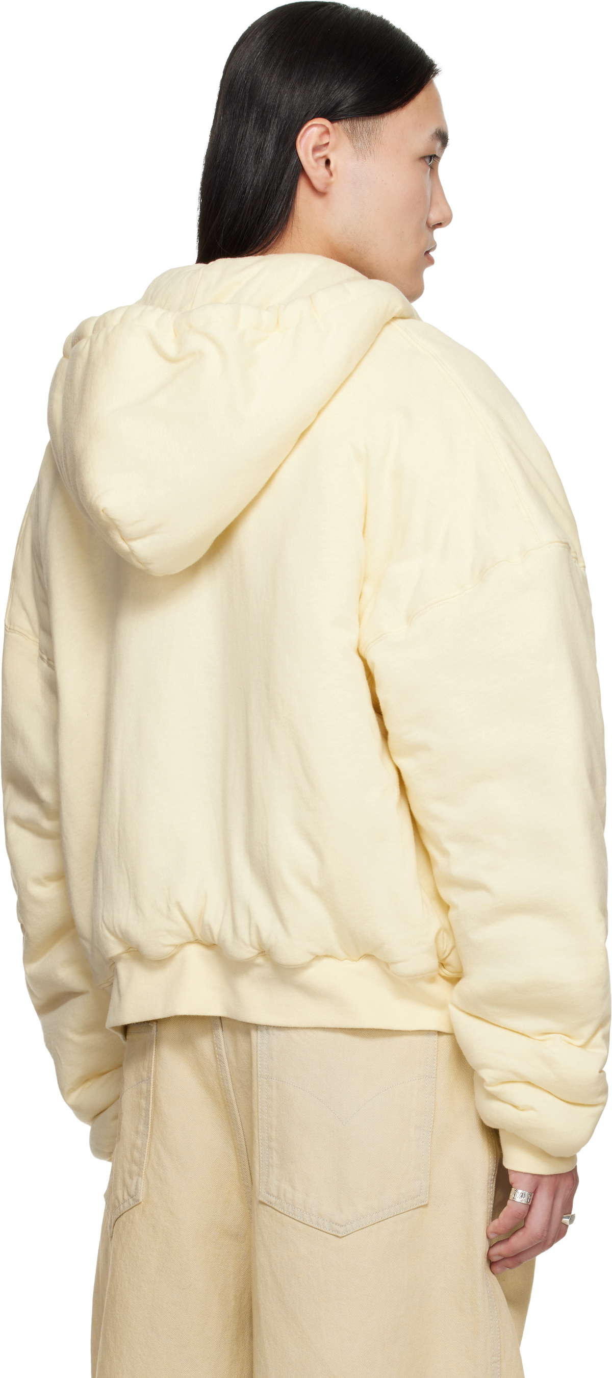 LU'U DAN Off-White Wadded Hoodie