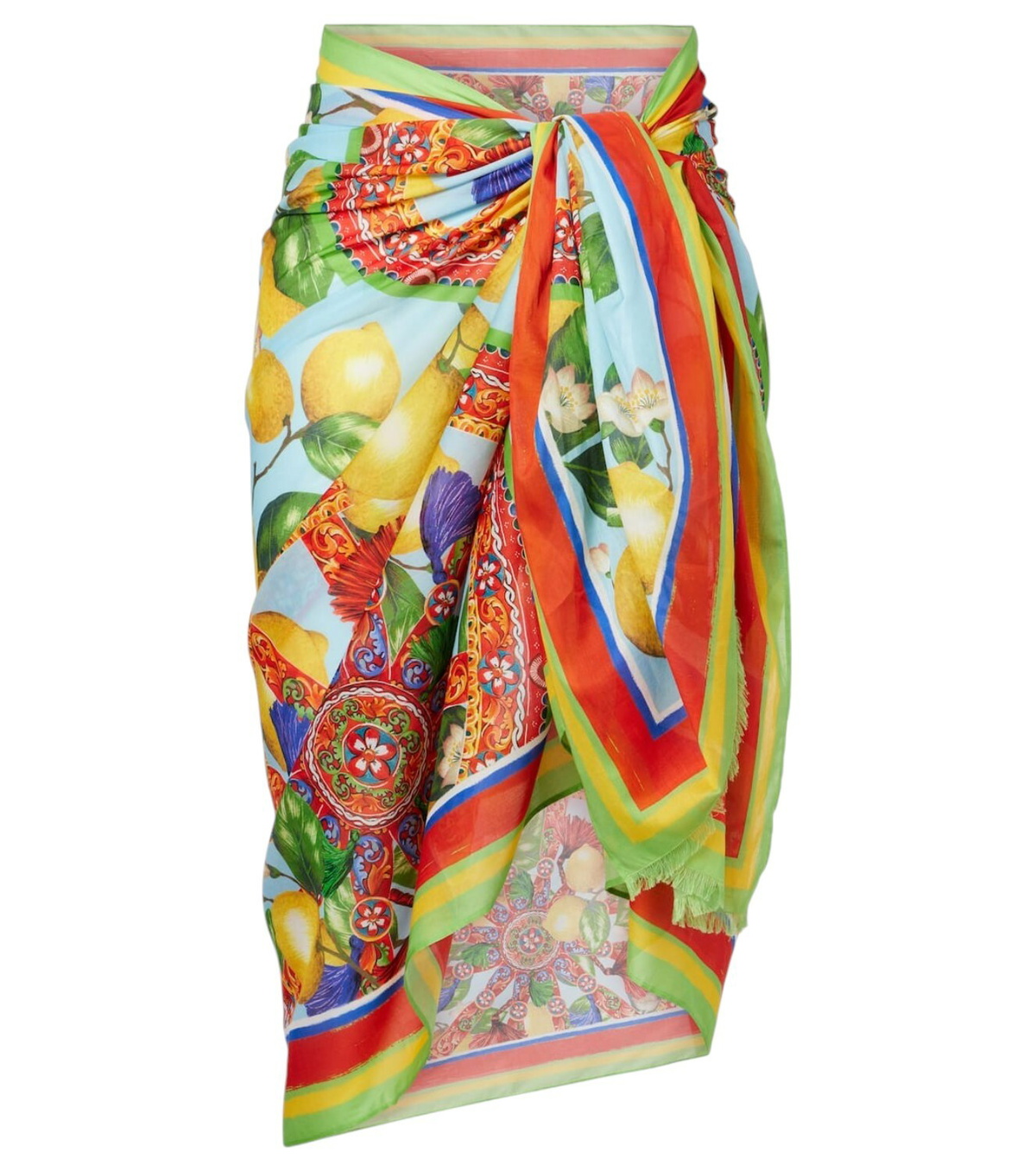 Dolce&Gabbana - Floral-printed cotton beach cover-up Dolce