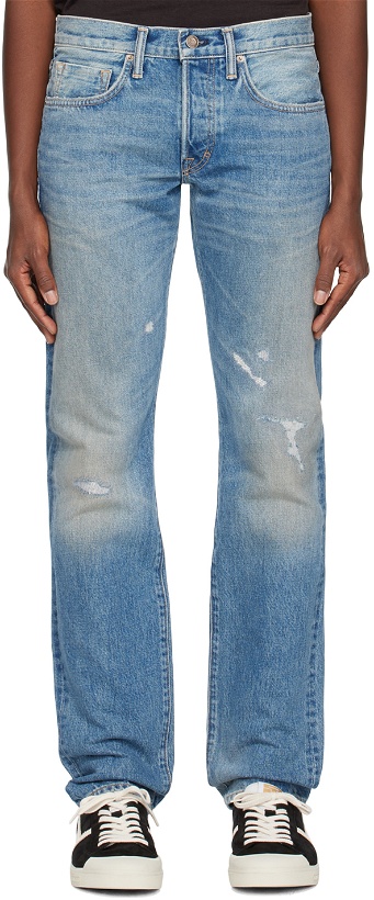 Photo: TOM FORD Blue Slim-Fit Jeans