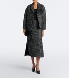 Erdem Embroidered wool-blend midi skirt