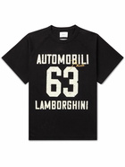 Rhude - Lamborghini Logo-Embroidered Printed Cotton-Jersey T-Shirt - Black