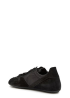 Rick Owens Minimal Panelled Suede and Nylon Sneakers Black