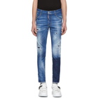 Dsquared2 Blue Acid Green Spots Skinny Dan Jeans