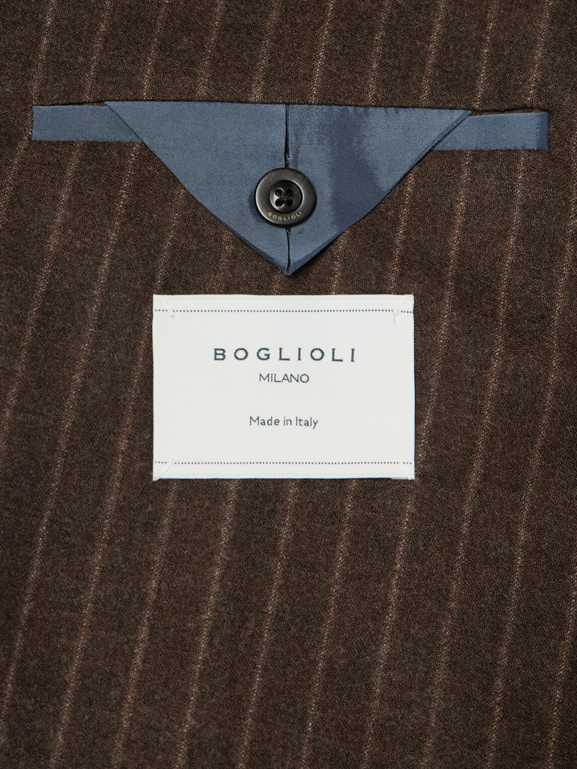 Boglioli - Pinstriped Virgin Wool-Flannel Suit Jacket - Brown