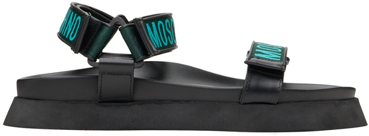Photo: Moschino Black Moschino Logo Sandals
