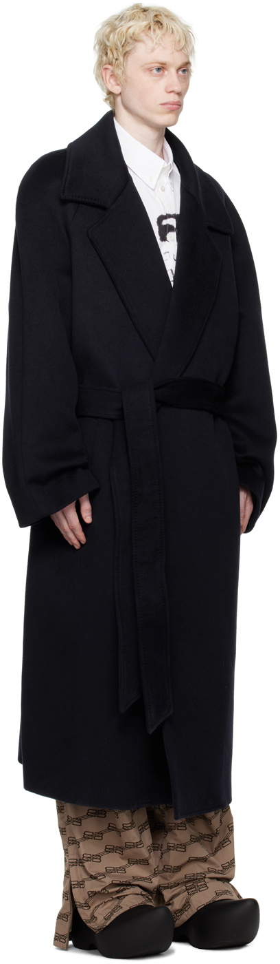 Balenciaga Navy Raglan Coat Balenciaga