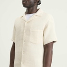 Portuguese Flannel Men's Honey Comb Vacation Shirt in White