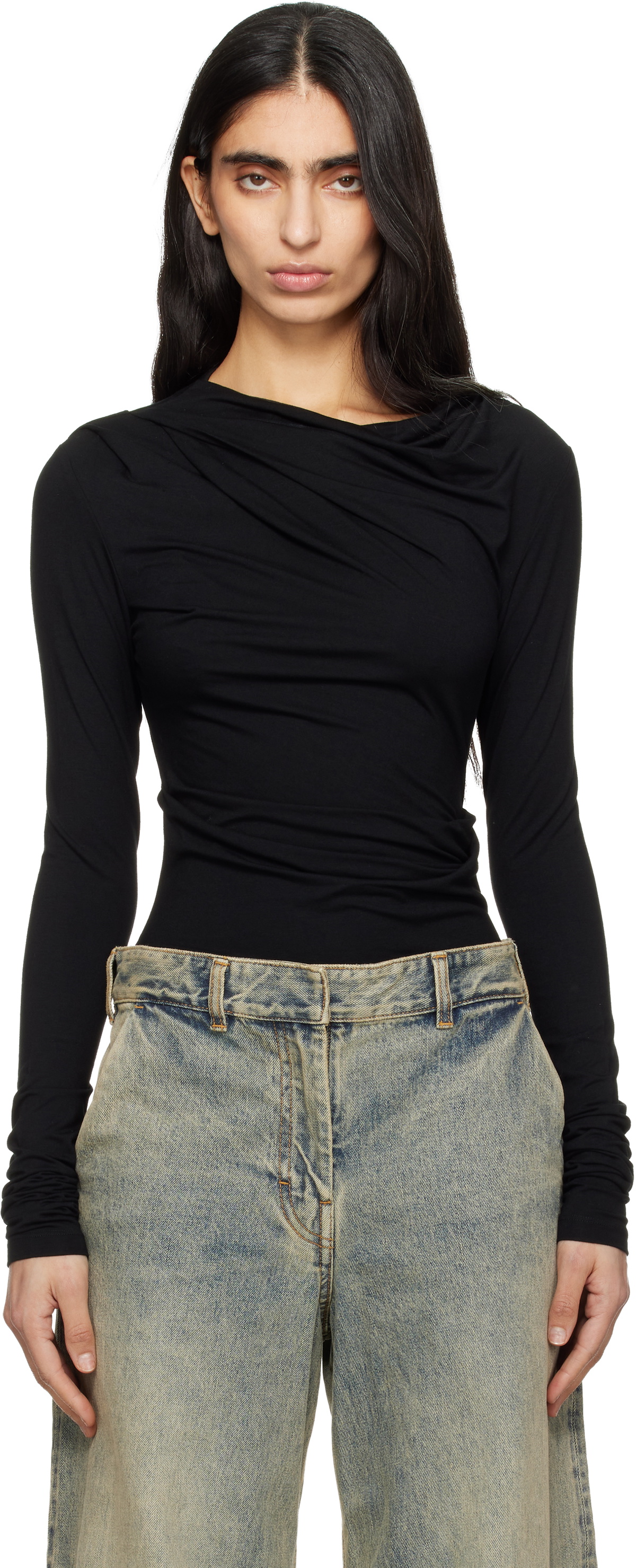 Entire Studios Black Drape Top