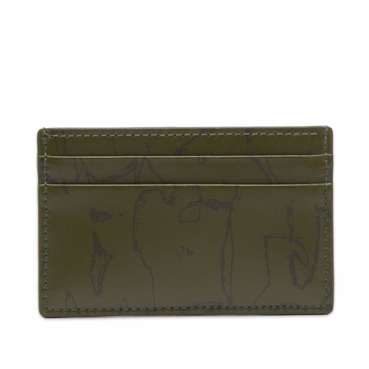 Alexander McQueen Men's Graffiti Logo Card Holder in Khaki
